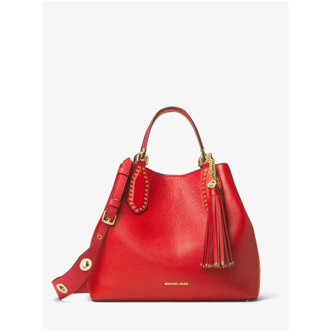 red leather michael kors bag|michael kors red shoulder bag.